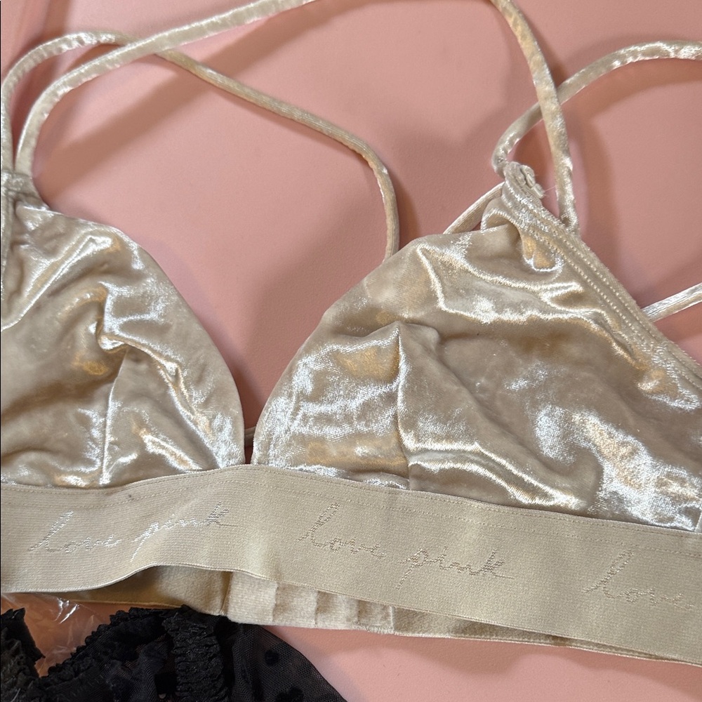 PINK Victoria's Secret Mixed Panty & Bralette Set - Black, Cream, Blue, Red - Picture 9 of 9